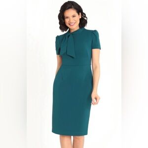 👗 NWT! Maggy London Teal Scuba Crepe Dress